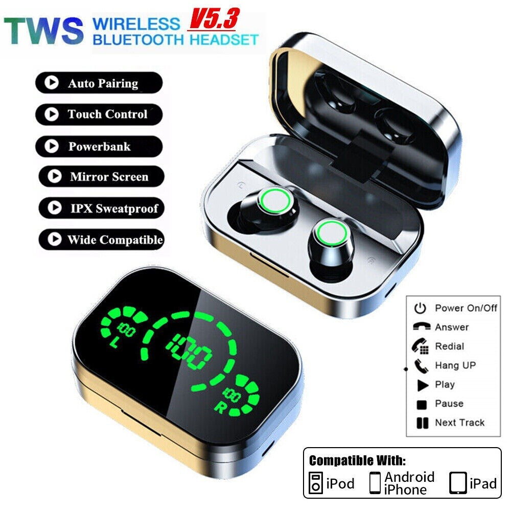 Bluetooth Earphones Headphones For Apple iPhone 16/15/Pro/14/13/12/11/X Earbuds