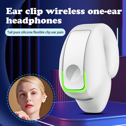 Bluetooth 5.3 Wireless Earbuds Ear Clip Bone Conduction Headphones Headset 2 Pcs