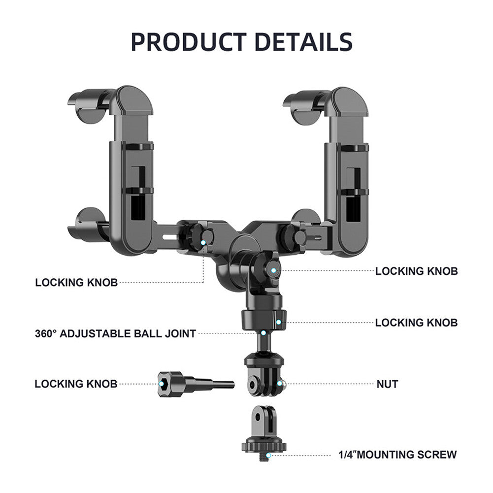 # Anti-Shake Car Mounting Bracket 360 Adjustable Rear View Mirror Camera Holder