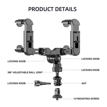 # Anti-Shake Car Mounting Bracket 360 Adjustable Rear View Mirror Camera Holder