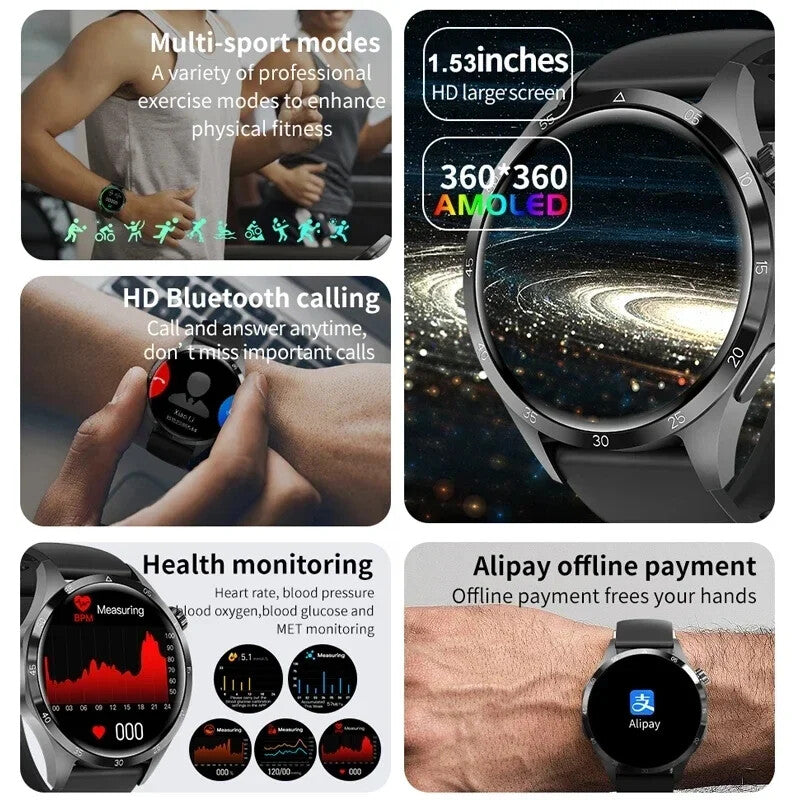 Fitness Tracker NFC Smartwatch Waterproof GPS Heart Rate Bluetooth Call Android