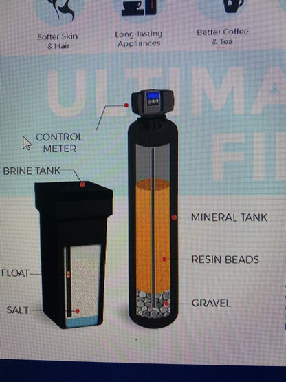 Aqua True Fleck 5600SXT Whole House Water Softener | 32,000 Grain, 9″x48″ Tank
