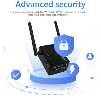 Upgraded WiFi Range Extender 300Mbps Internet Booster Wireless Signal Repeater