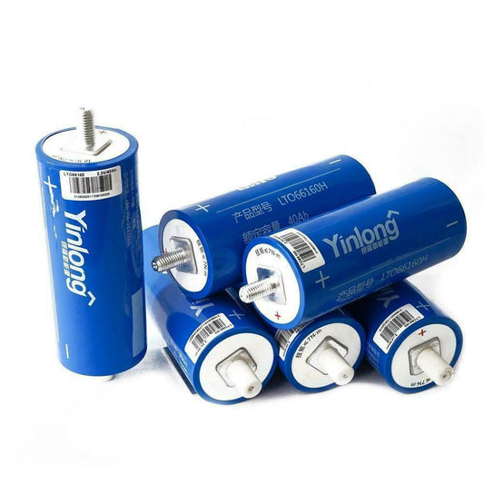 6PCS Yinlong 2.3V 40Ah 66160 Iron Titanate Battery Cylindrical LTO Solar Cells