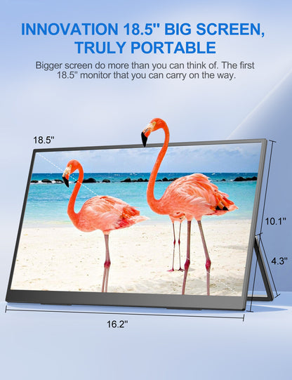 UPERFECT 18.5" 1080P Portable Monitor FHD Screen w/Bracket Freetanding -UMax 18