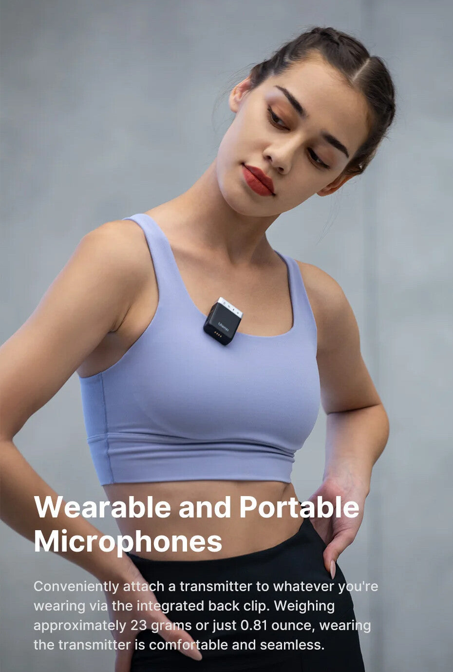 U-Mic Stereo Wireless Lavalier Microphone for DSLR Phone Interview Video Record