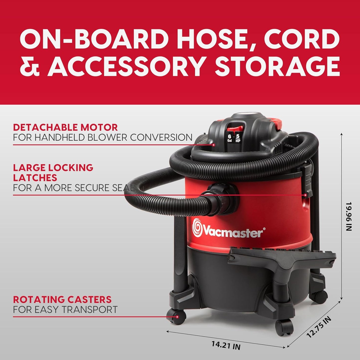 6-Gallon* Wet/Dry Vacuum with Detachable Blower – VBVB611PF 1101