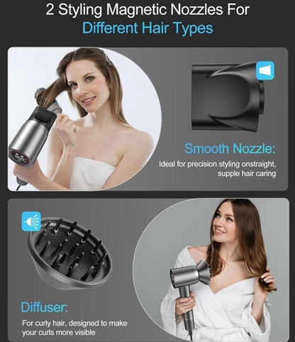 Professional High-Speed Blow Dryer, 150000 RPM, Negative Ion Technology