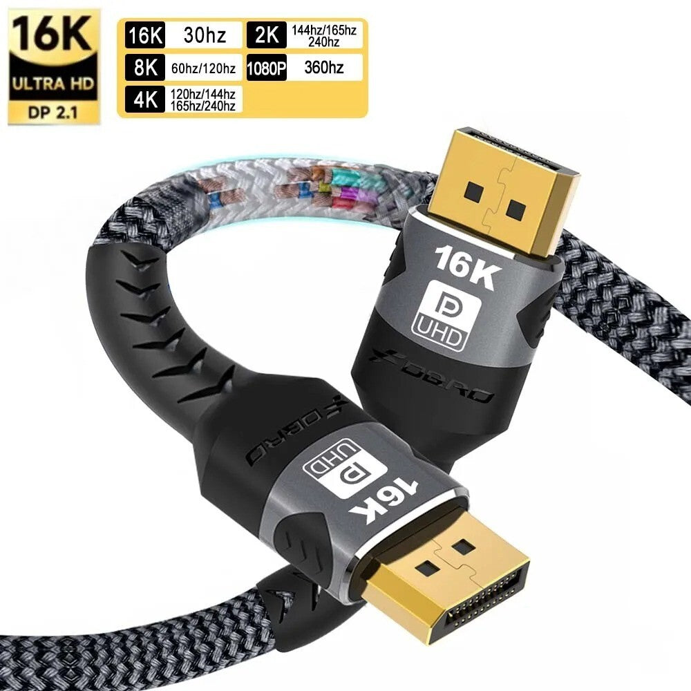 Displayport to Display Port Cable DP Male to Male Cord 4K HD w/ Latches 6ft/10ft