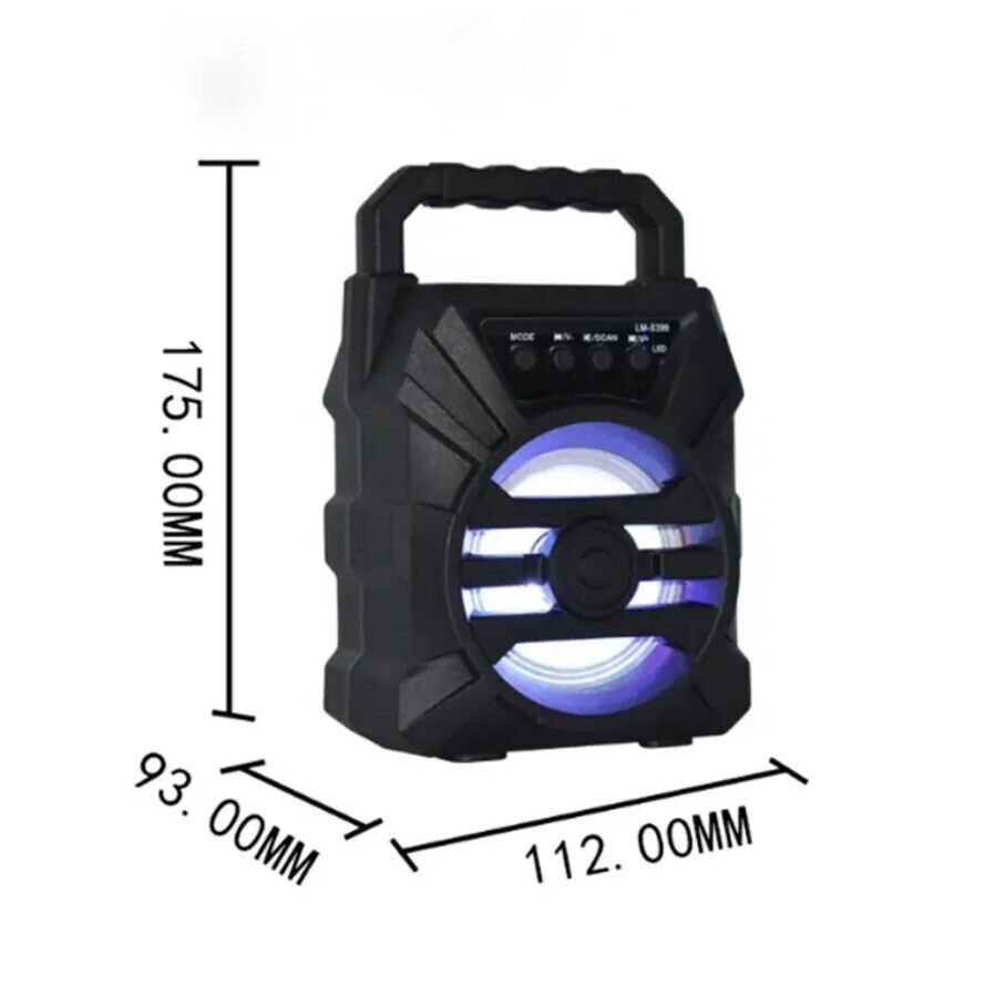 FM RADIO Extra Bass Wireless Speaker Portable Bluetooth Speaker Black - 3 in1 🎼