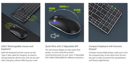Full-Size Backlight Wireless Keyboard and Mouse Combo Laptop PC USB Silent Click