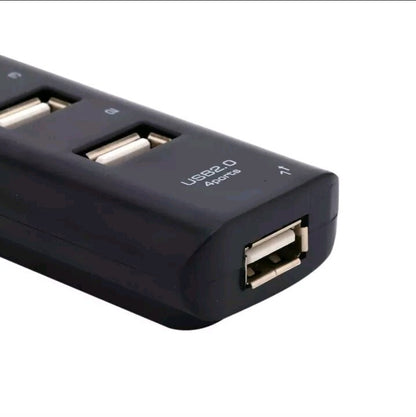 Black USB 2.0 Hi-Speed 4-Port Splitter Hub For PC Notebook