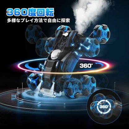 DEERC 8WD Off-Road RC Stunt Car 12-Channel Programmabl, 360° Rotation CB558