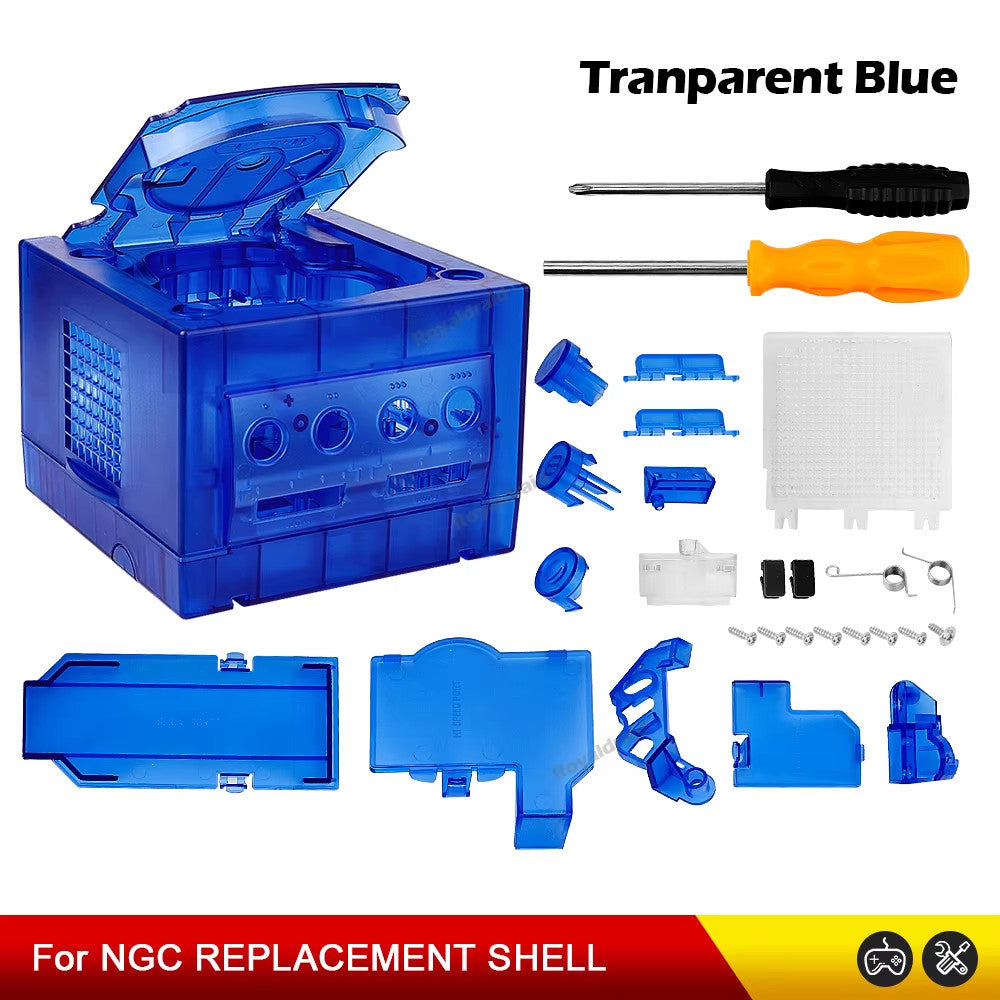 🔧 5-Color Transparent Replacement Shell for Nintendo GameCube Console 💎