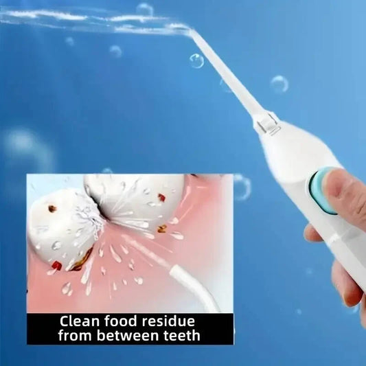 Portable High Pressure Oral Irrigator - Manual Teeth Cleaner, Water Dental Floss