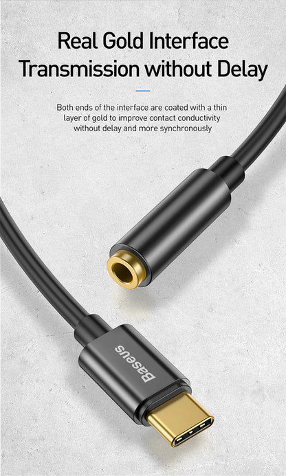 Baseus USB Type C To 3.5mm Earphone Jack OTG Adapter Type-C 3.5 mm Headphone