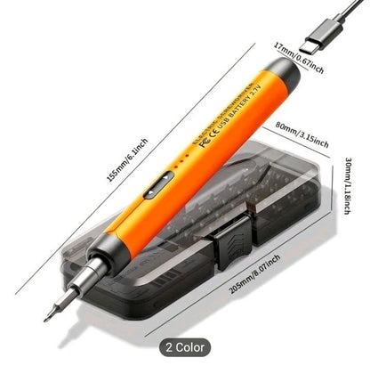 46-in-1 Small Precision Electric Screwdriver, Silent, Durable,  Orange