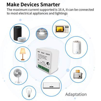 Smart Home ZigBee WiFi Smart Switch with Power Monitor 16A Mini Breaker Voice US