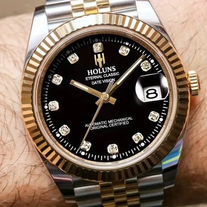 HOLUNS Watch Waterproof AUTOMATIC MECHANICAL BLACK & GOLD