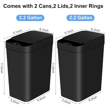 Sleek Automatic Trash Cans 2.2 Gallon - Odor-Sealing, Touchless Design