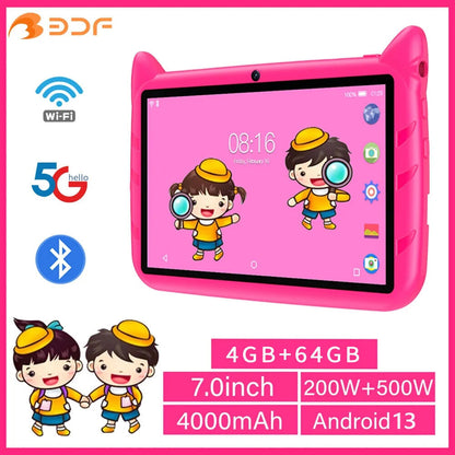 Kid Tablet Android 13, 4GB RAM 1TB Expand,5G WiFi,Dual Camera, Children's Gift