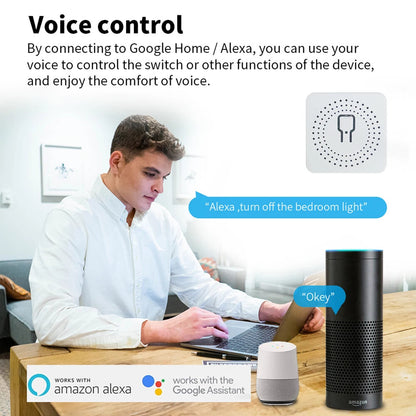 Smart Home ZigBee WiFi Smart Switch with Power Monitor 16A Mini Breaker Voice US