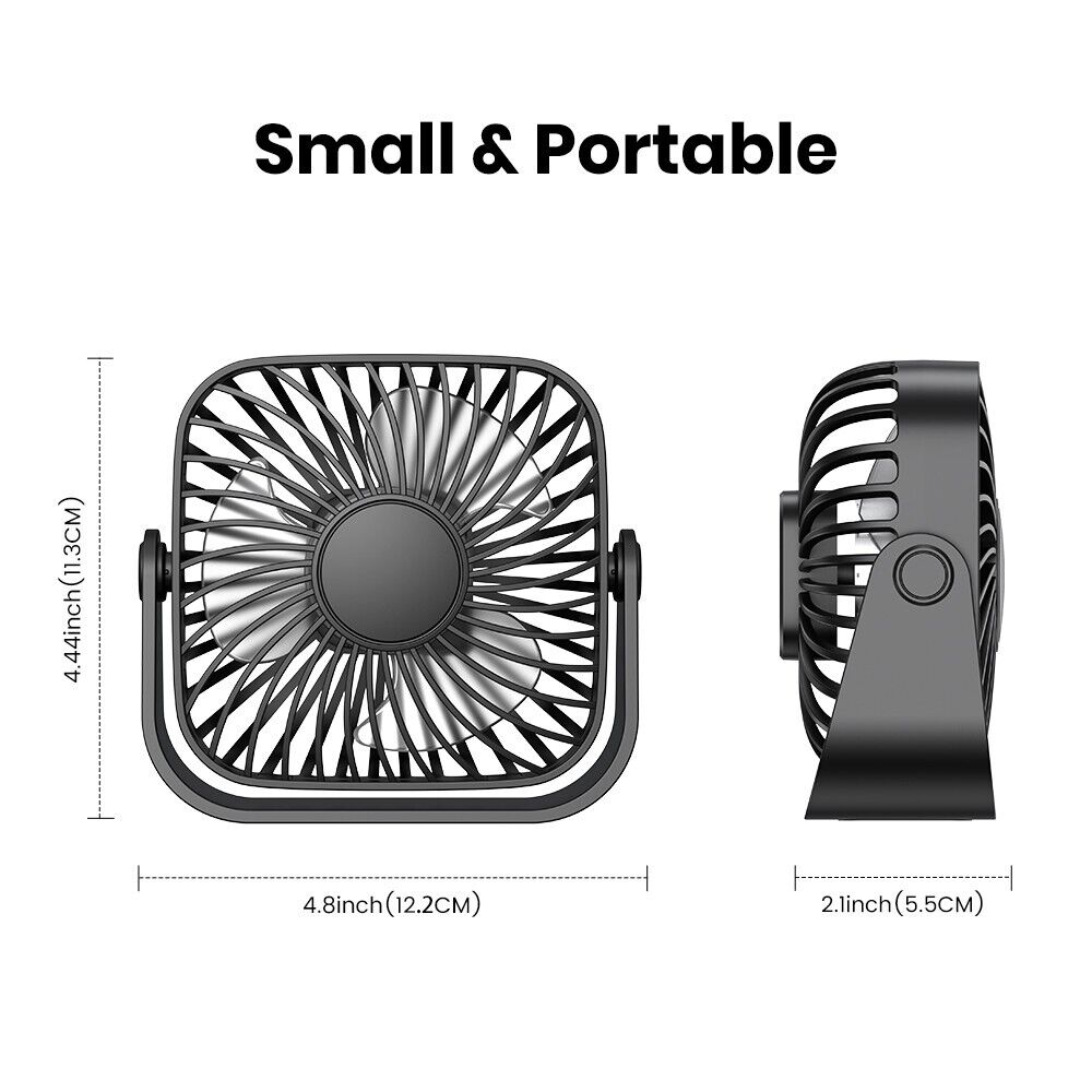 TOPK USB Desk Fan [2Pack] Small Mini Personal Cooling Fan for Office Home Table