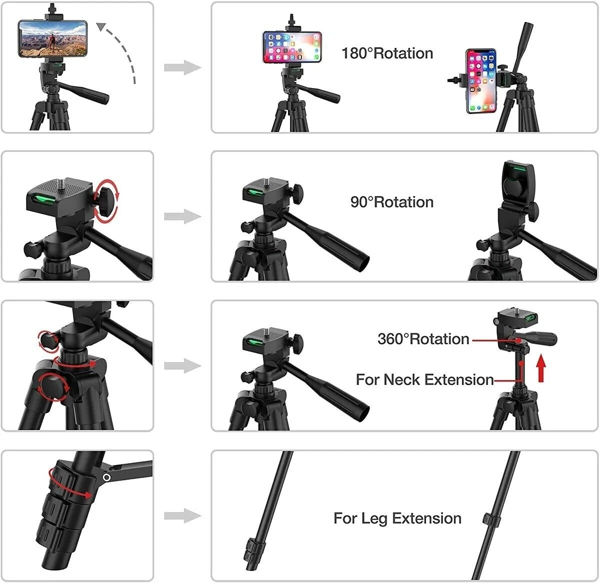 Adjustable Tripod Professional Camera Mount Stand Holder Bluetooth Remote Phone