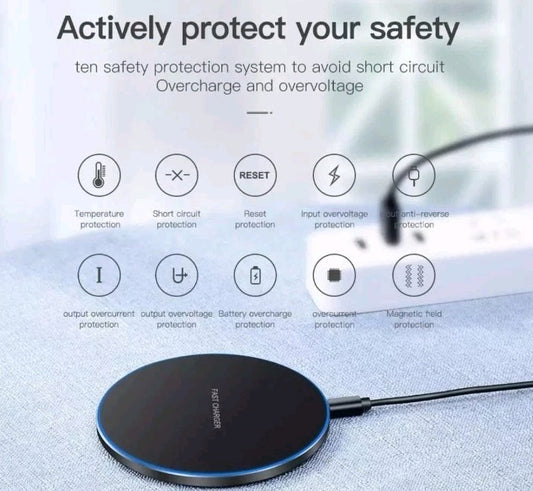 Fast Wireless Charger Charging Pad For lPhone 11 12 13 14 15 Samsung