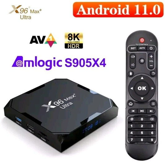 X96 MAX Plus Ultra 8K TV Box Android 11 4GB+64GB Amlogic S905X4 5G WiFi Streamer