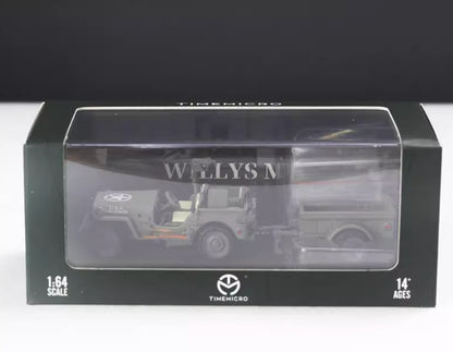ZD TM 1:64 Military Wellys MB Trailer Model Diecast Metal Car BN