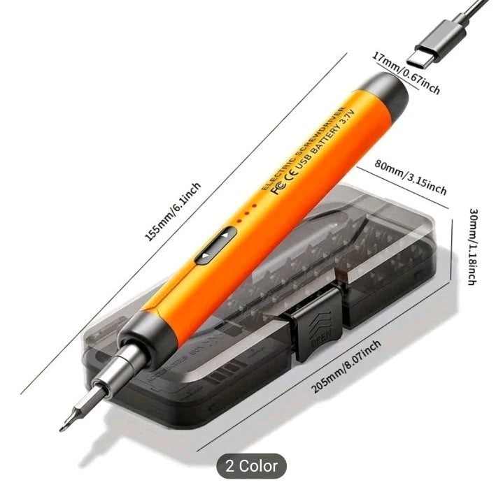46-in-1 Small Precision Electric Screwdriver, Silent, Durable,  Orange