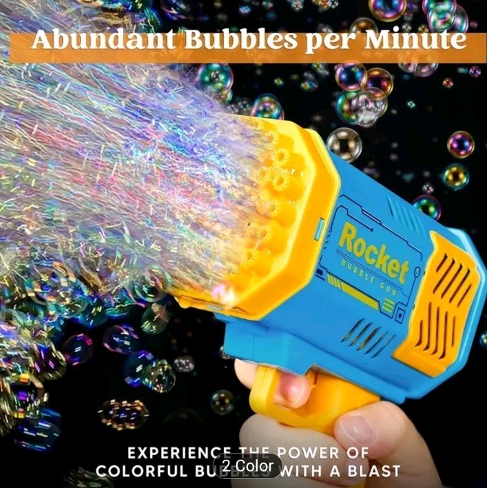 Bubble Machine Gun with Colorful Lights Automatic Bubble Maker Gun