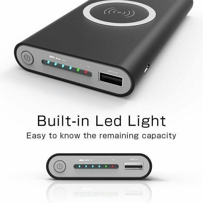 Power Bank 10000MAH Wireless Fast Charging USB Charger High Capacity External