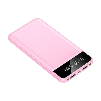 10000mAh Power Bank Dual USB Slim External Battery Pack Charger with LCD Display