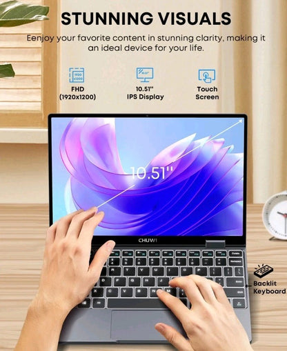 CHUWI  MiniBook X 10.51in Intel N150 12GB RAM 512GB SSD Win11 mini Laptop PC