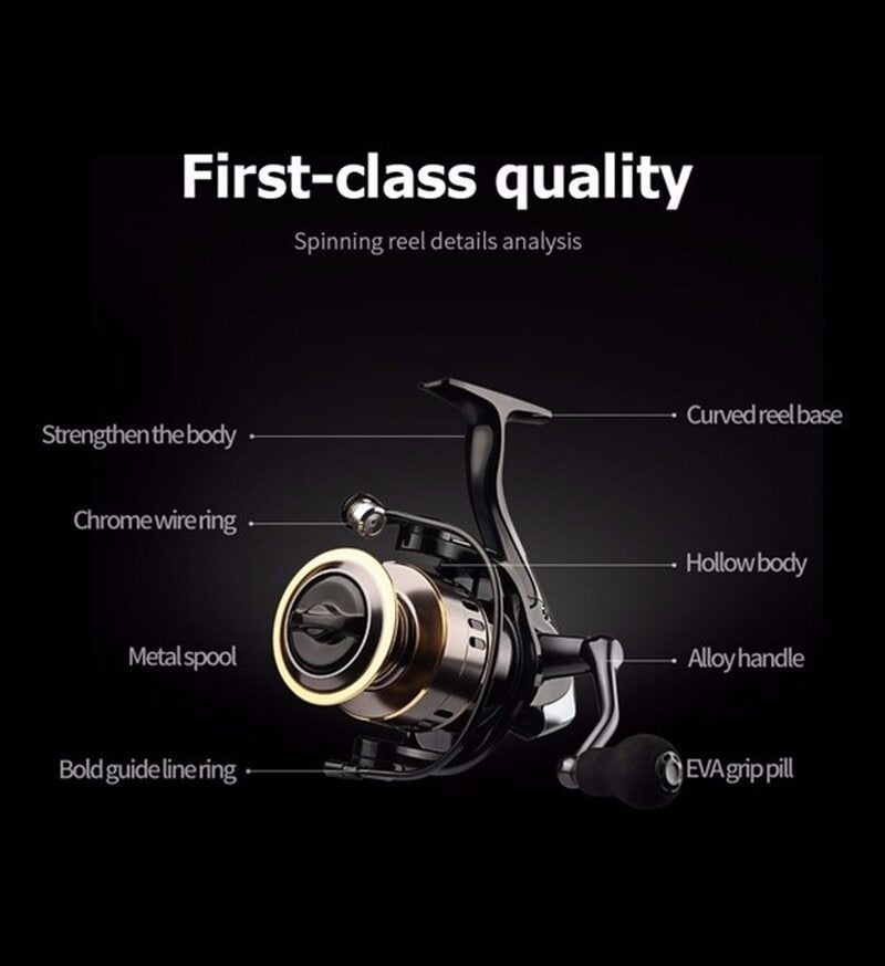 All-metal fishing reel Maximum towing 10kg spinning wheel long-range fishing New