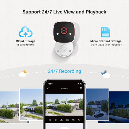 Smart Indoor/Outdoor 2K Security Camera - AI Detection, 2-Way Audio, Waterproof