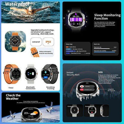 NEW Ultra Men 32GB GPS Smart Watch AMOLED Screen 1.5" Fitness & Health Tracking