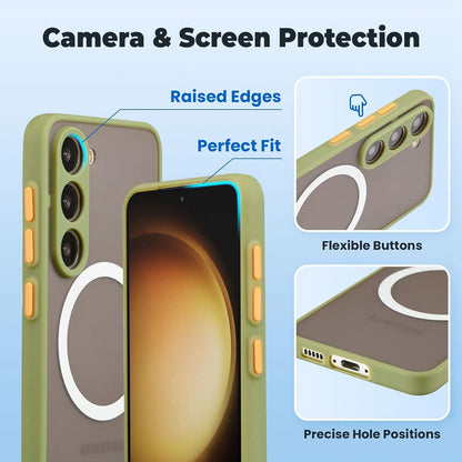 For Samsung Galaxy S25Ultra S24FE S23 Case Mag Safe Magnetic Frosted Phone Cover