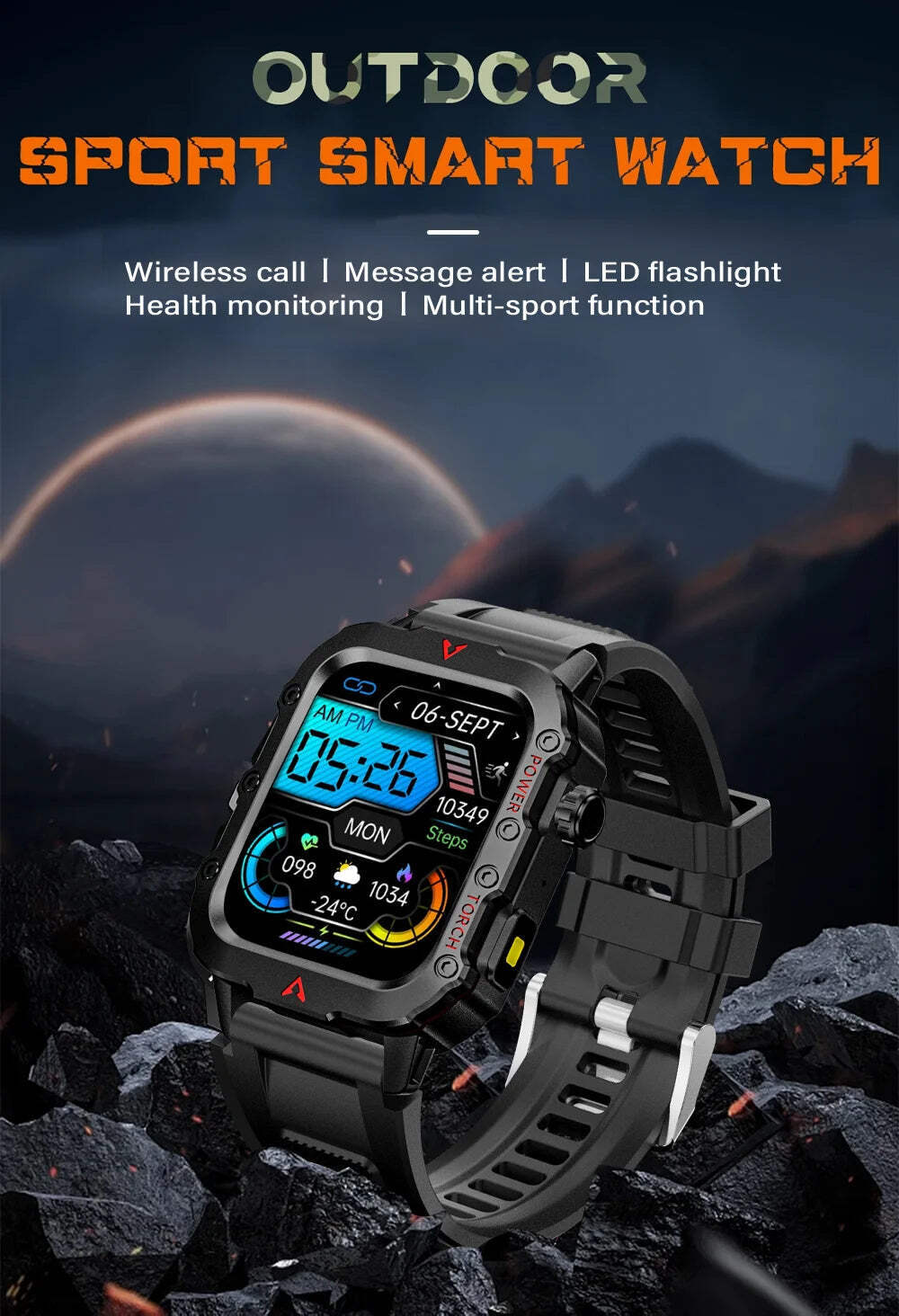 LAXASFIT Men's Smart Sports Watch – 1.71" HD Display, Bluetooth Calling, Blood O