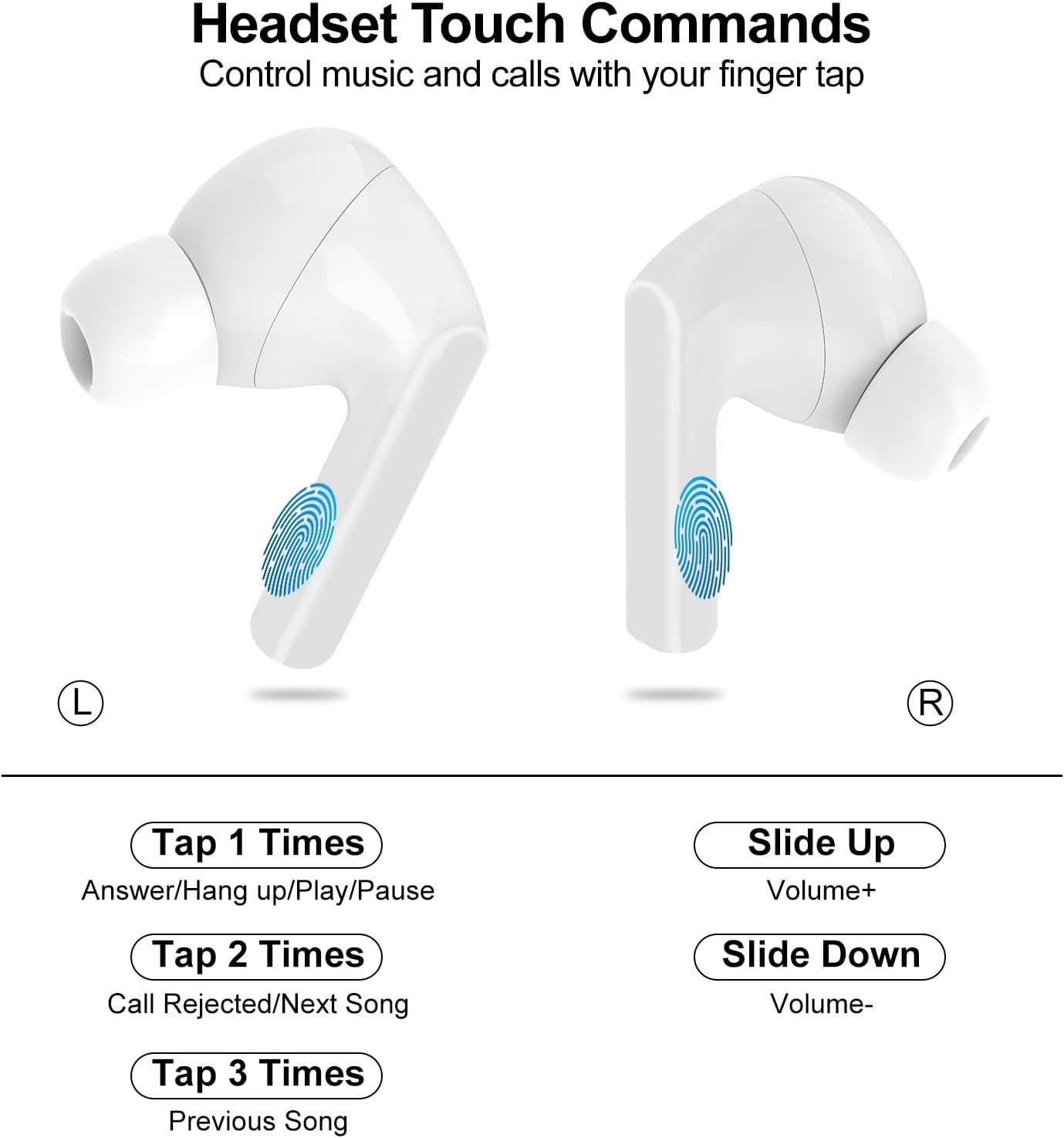 Wireless Earbuds, 5.4 Bluetooth Headphones With Touch Screen Ear Buds, ANC ENC N