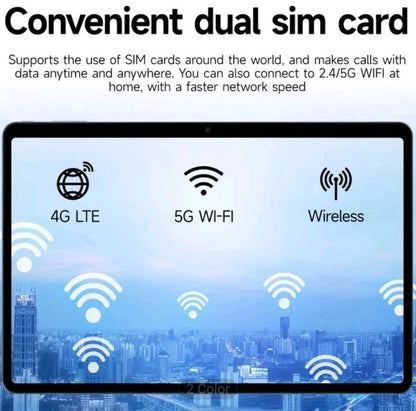 10.1" WIFI Tablet Android 14 HD 128GB Tablet Pad Octa-Core Dual SIM 4G LTE
