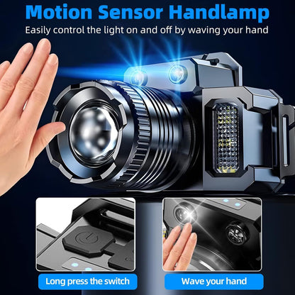 2 Pack USB Rechargeable LED Headlamp Headlight Head Light Waterproof Flashlight
