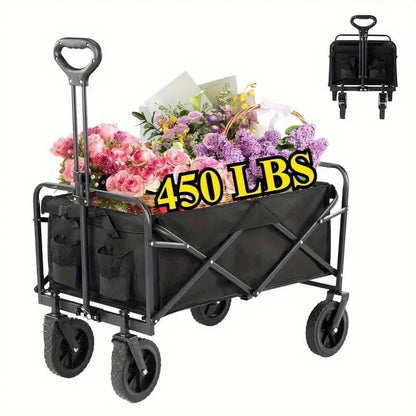 #HeavyDutyWagon 680 lb Capacity All-Terrain Folding Cart – Stainless Steel Frame