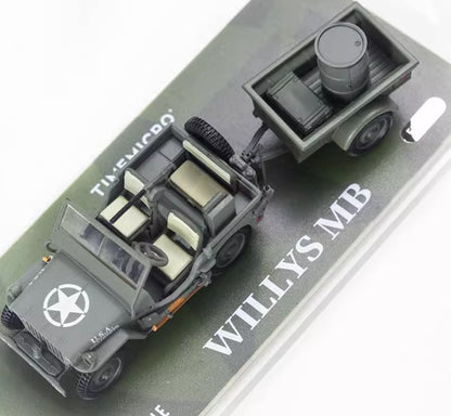 ZD TM 1:64 Military Wellys MB Trailer Model Diecast Metal Car BN