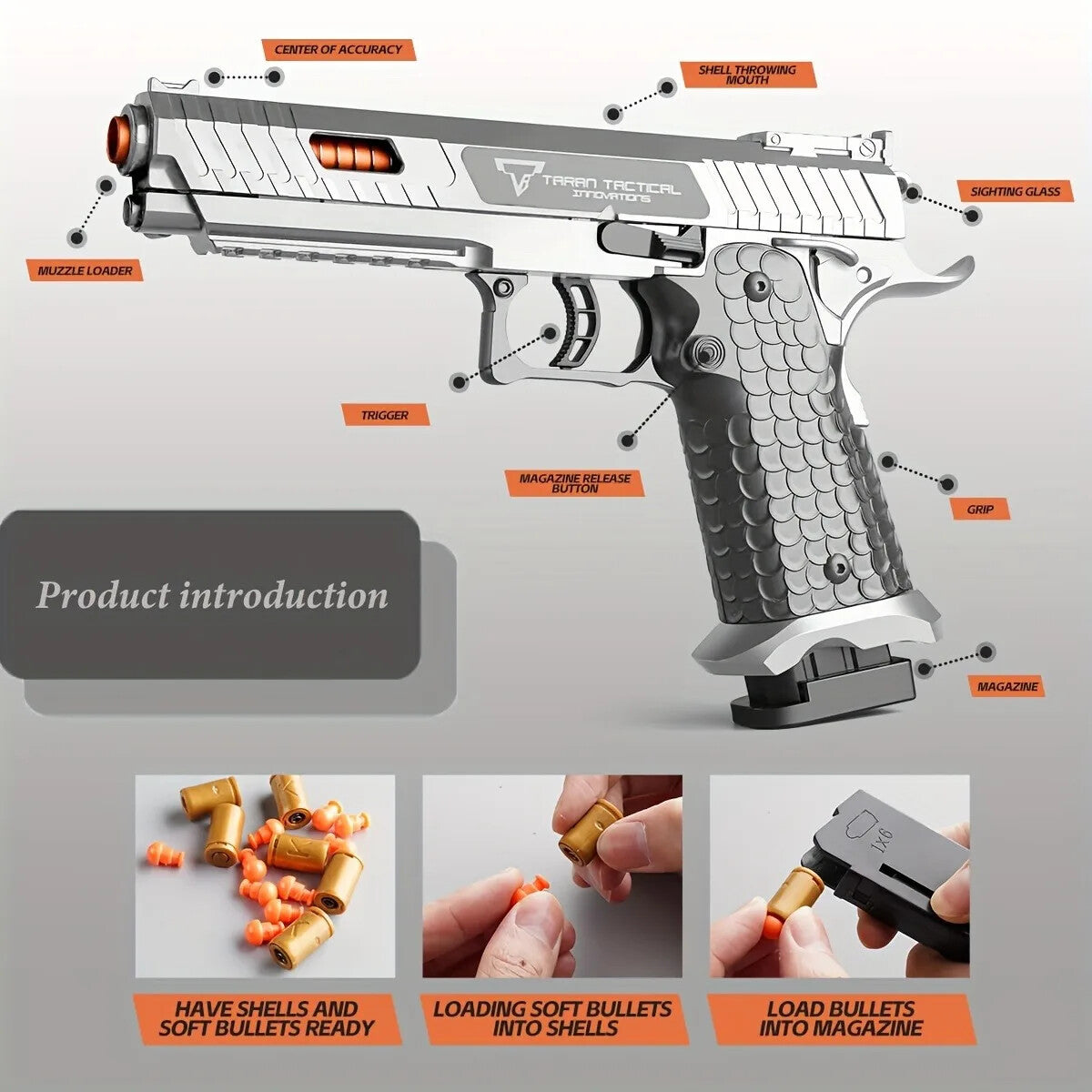 Soft Bullet Gun Toy Educational Model Pistol Shooting