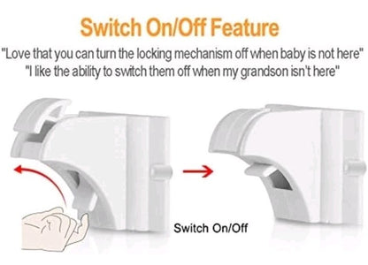Child Safety Magnetic Cabinet Locks - vmaisi 4 Pack Adhesive Baby Proofing