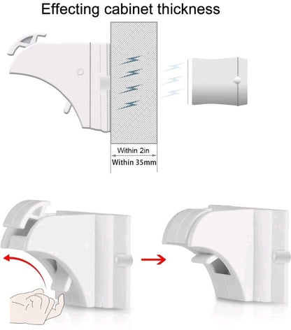 Child Safety Magnetic Cabinet Locks - vmaisi 4 Pack Adhesive Baby Proofing