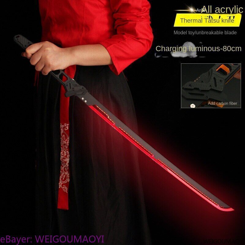 DIY Cyberpunk 2077 Thermal Katana Samurai Blade Functional LED 80cm Cool Prop